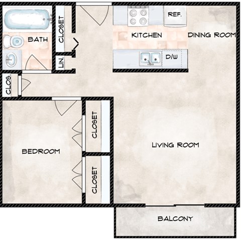 1 Bedroom Floor Plan